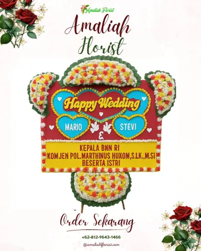 Karangan Papan Bunga Pernikahan di Randudongkal